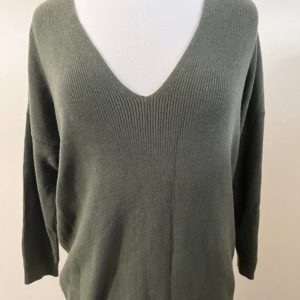 Express olive green v-neck sweater